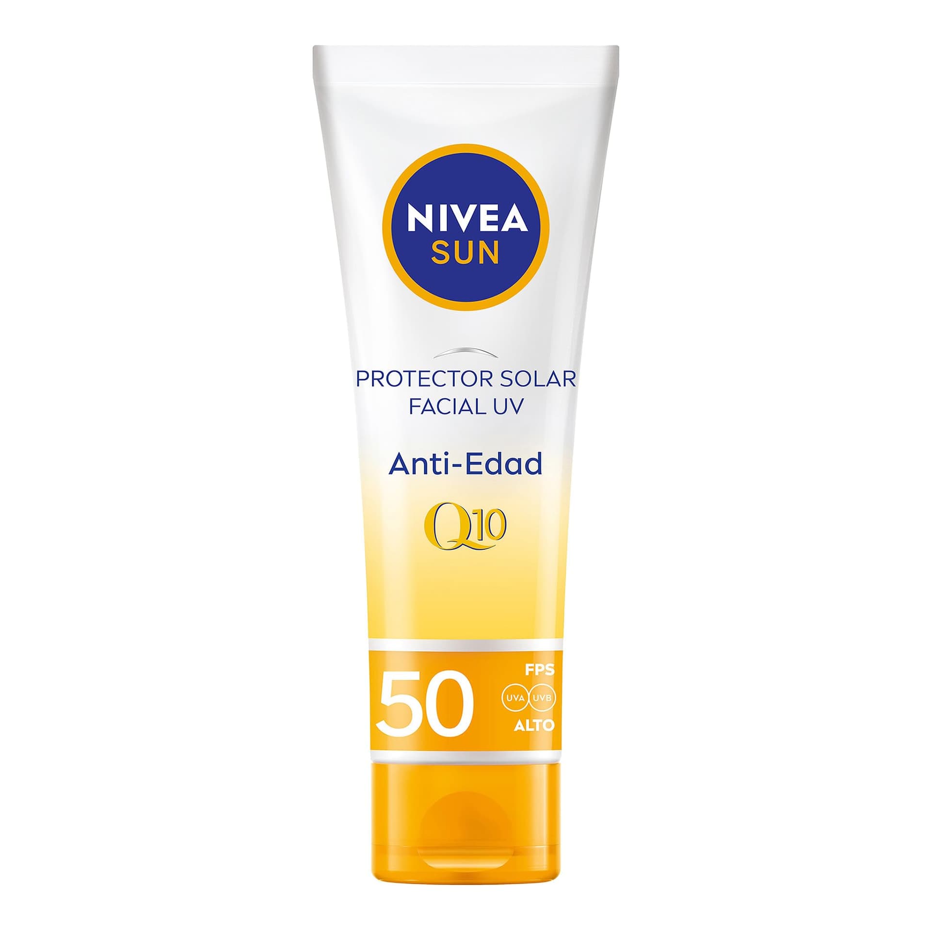 NIVEA SUN Protector Solar Facial Anti-edad (50 ml), Enriquecido con Q10, Bloqueador solar FPS 50+, no Grasoso para Todo Tipo de Piel - Image 1