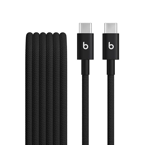 Beats USB-C to USB-C Woven Cable Fast Charging Durable/Tangle-Free Compatible Charger for Apple & Android Devices (1.5 m, 5 ft) - Bolt Black - Image 1
