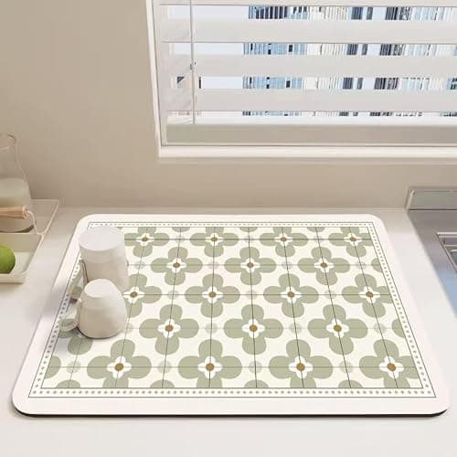 Drying Mat for Kitchen Countertops, Non-slip Rubber Backed Ultra Absorbent Ultra Absorbent Hide Stain Fit Cabinets Shelf Dish Rack Coffee Machine - Image 1