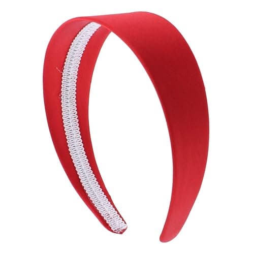 Motique Accessories 2 Inch Wide Satin Hard Headband, No Teeth, Red | Fits Women and Girls, Fashion Hair Accessories, Comfortable for Daily Use - Image 1