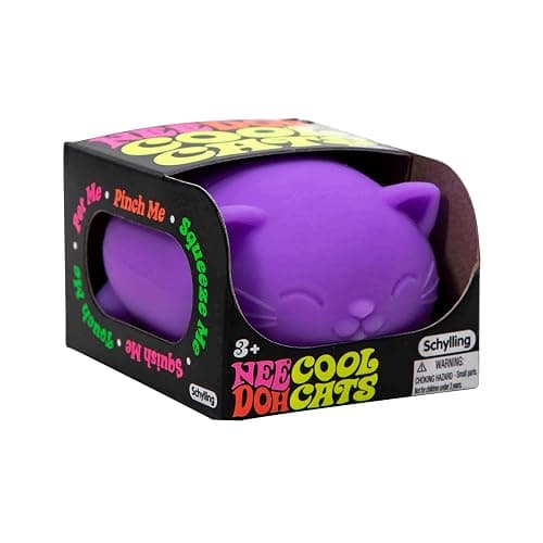Schylling NeeDoh Cool Cats The Groovy Glob! Squishy, Squeezy, Stretchy Stress Balls Assorted Colors - 3 Pack - Image 1