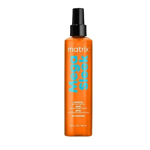 Matrix Mega Sleek Iron Smoother Defrizzing Leave-In Spray - Heat Protectant, Lasting Smoothness, & Anti-Frizz, For All Hair Types, With Shea Butter, 8.5 Fl Oz - Image 1