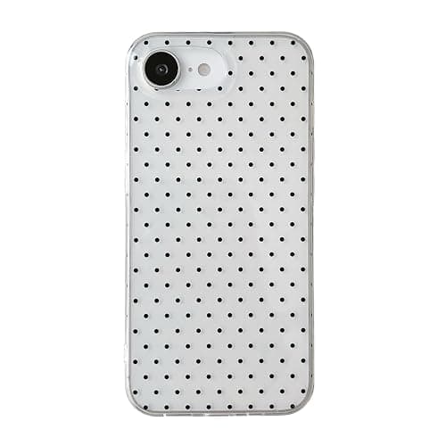 QLTYPRI Cute Phone Case for iPhone 17e/iPhone 16e Case Polka Dot Fashion Aesthetic Design for Women Girls, Slim TPU Shockproof Protective Phone Cover for iPhone 17e/16e - Clear | Black - Image 1