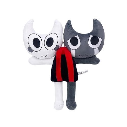 Dandy's World Plush Toy- 10'' Pillow Home Stuffed Doll for Kids and Adults, Halloween Christmas Birthday Choice for Boys Girls (Grey White) - Grey White - Image 1