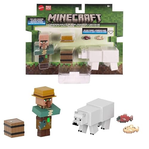 Mattel Minecraft Action Figures & Accessories 2-Packs, 3.25-inch Scale with Pixelated Design, Collectible Toy Set (Characters May Vary) - Image 1