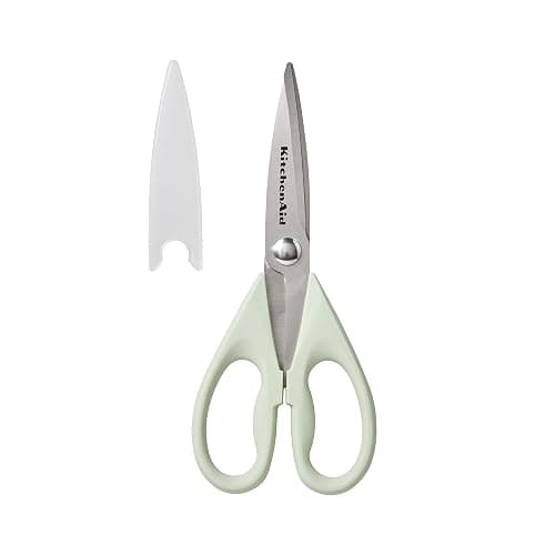 KitchenAid All Purpose Kitchen Shears with Protective Sheath Durable Stainless Steel Scissors, Dishwasher Safe, Soft Grip Comfort Handle, 8.72 Inch, Pistachio - Image 1