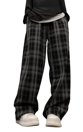 Grunge Pants Lounge Pants Vintage Clothes Goth Pants Emo Pants Emo Clothes Plaid Pants - Grey2 - Medium - Image 1