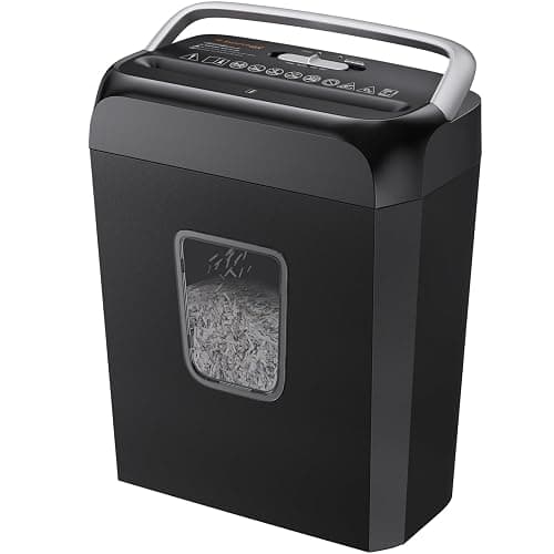 Bonsaii 6-Sheet Cross Cut Paper Shredder for Home, 3.4 Gal Bin | P-4 Security Level, Shreds Credit Cards, Staples & Paper Clips, with Portable Handle, Small Shredder for Home Office,C237-B - Image 1