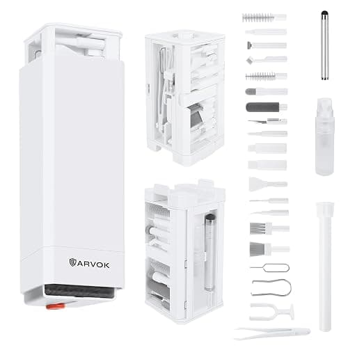 ARVOK Phone and Laptop Cleaning Kit, 32 in 1 Computer Laptop Cleaner Kit, Multi-Function Electronic Cleaner Kit for Earbuds, Cellphones, Keyboard, Screens, Camera Lens, Chargers, Electronics Devices - Image 1