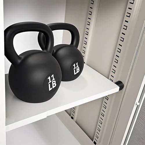 zsttion Adjustable Locker Organizer Shelf, 30LB Load-Bearing Metal Locker Shelf for Schools, Offices, Gyms, Locker Shelf Expandable to Fit Your Locker 11-18” (1, White) - 1 - White - Image 1