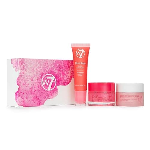 W7 Sweet Dreams Lip Care Trio - 3 Piece Gift Set - Overnight Lip Mask, Lip Balm & Lip Scrub - Strawberry - Image 1