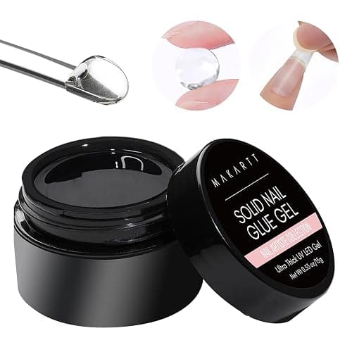 Makartt Solid Nail Glue Gel for Press On Nails- Strong Clear Acrylic Nail Tips Solid Gel Nail Glue for Fake Nails Soft Gel Nail Tips Solid Hard Gel for Nails Nail Art DIY Home 15ML UV Light Cured - Image 1