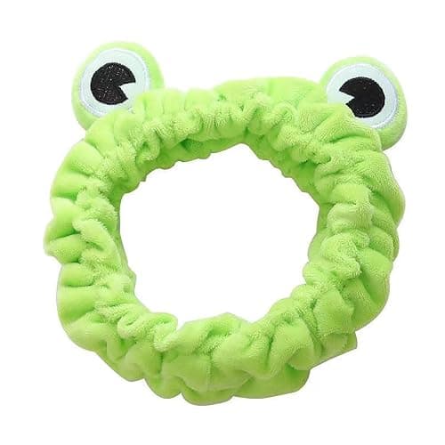 Jowmoy Green Frog Eye Elastic Headband - Versatile for Spa, Skincare, Makeup, Face Wash, Fun Gift for Women (1 Pack) - Image 1