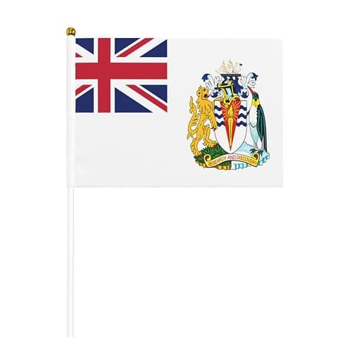 British Antarctic Territory Flag Small Hand Held Flags, Mini Flags On Stick For Party Team Activities Parades Holiday Decoration 10 Pack - Image 1