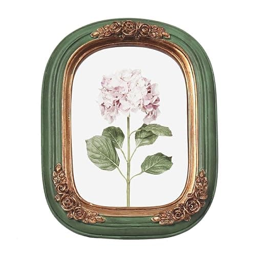 FR PARAFAYER Vintage Mini Picture Frame 2.5x3.5 Inch,Antique Ornate Photo Frame With Floral Relief,Wall and Tabletop Display,High Definition Glass Front,Retro Home Decor Art Gallery (Green 2.5x3.5) - Image 1