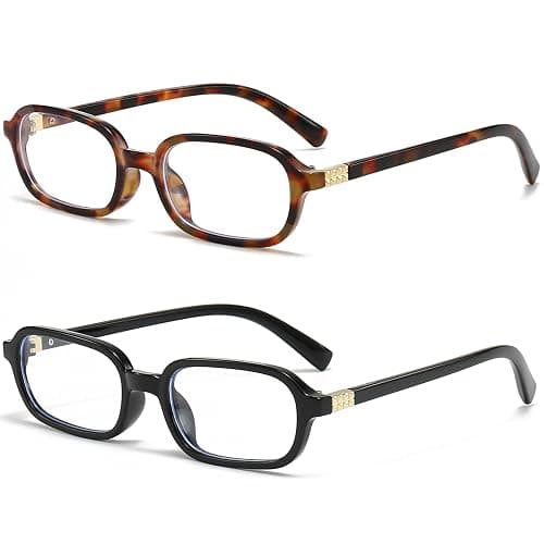 Breaksun Retro Rectangle Glasses for Women Men Small Square Blue Light Blocking Glasses Vintage Eyeglasses - Image 1