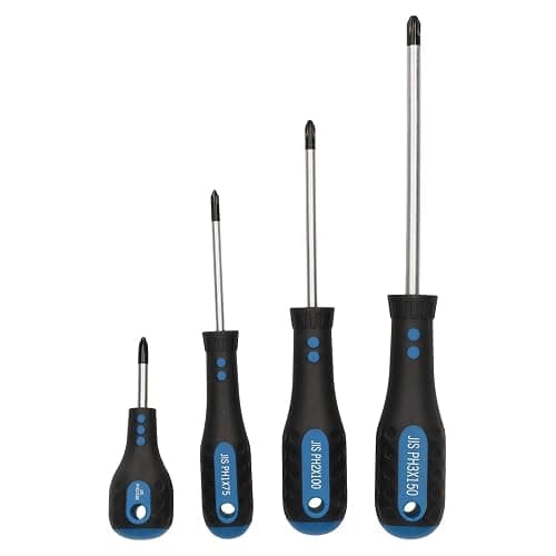 JIS Screwdriver Set JISPH1 PH2 PH3 4pc Set for Japanese Standard Screws - Image 1