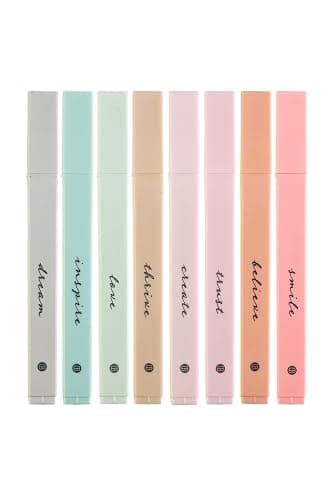 DIVERSEBEE Bible Highlighters with Soft Chisel Tip, 8 Pack Assorted Colors Pens No Bleed, Quick Dry, Cute Aesthetic Markers, Bible Study Journaling Supplies and Accessories (Boho) - Image 1