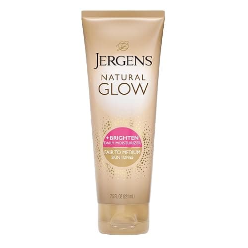 Jergens Natural Glow Self Tanner Body Lotion, Sunless Tanning, Fair to Medium Skin Tone, Daily Moisturizer with Coconut Oil, Vitamin E and Antioxidants, 7.5 Oz - Image 1