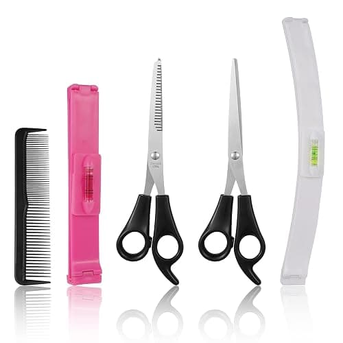 Pinenuts 5 PCS Home Hair Cutting Tool Home Trimmer Styling Kits for Layers Bangs Trims Split Ends Professional Shears Hair Cutting Scissor - Image 1