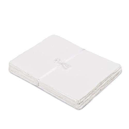 LEATHER VILLAGE Watercolor Paper - 6 X 4 inches, 50 Sheets - Mixed Media Watercolor Paper - 150 GSM Thick Deckle Edge Virgin Cotton Handmade Paper - Off White - Image 1