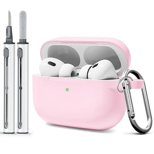 Woyinger for AirPods Pro Case Cover with Cleaner Kit,Soft Silicone Case for Air Pod Pro 1st/2nd Generation-Light Pink - Image 1