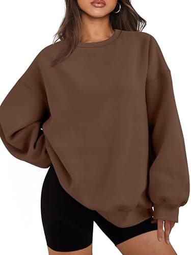 EFAN Womens Oversized Sweatshirts Hoodies Fleece Crewneck Sweaters Casual Tops Comfy Fall Fashion Outfits Winter Clothes 2025 - Image 1