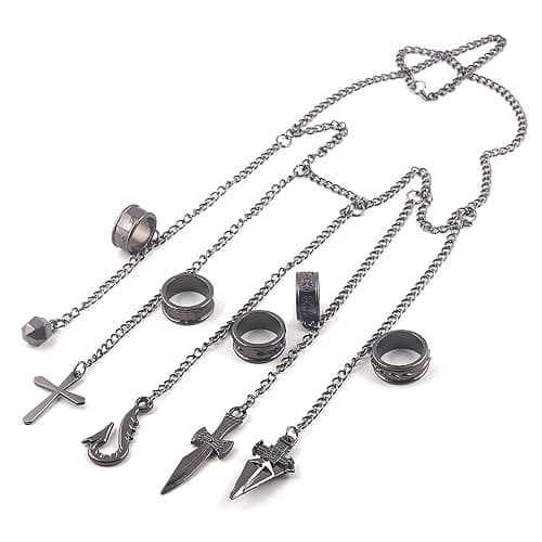 Anime HXH Kurapika Charm Bracelet - Anime HXH Cosplay Five Finger Rings Bracelet For Women Men - Best Stuff for Collection Jewelry Halloween Cosplay Gifts - Image 1