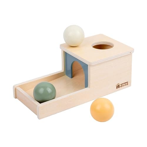 Adena Montessori Wooden Toy for 6-12 Month Baby 3 Balls,Sorting and Stacking Colorful Learning Education Toy for Toddler Kid 1-2 Year Old, Preschool Developmental Girl and Boy Gift - Image 1