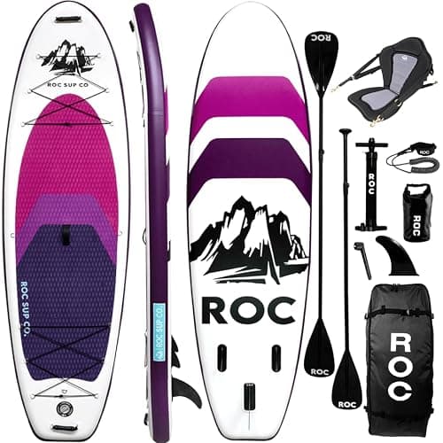 Roc Inflatable Stand Up Paddle Board 10' 6" with Premium SUP Paddle Board Accessories, Wide Stable Design, Non-Slip Comfort Deck for Youth & Adults - Image 1