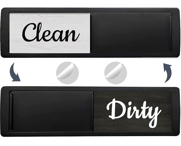 Oxepleus Dishwasher Magnet Clean Dirty Sign, Farmhouse Rustic Wood Design Black and White Non-Scratch/Easy to Read & Slide/Strong Magnetism Kitchen Storage and Decoration Accessories (B-Black) - B-black - Image 1