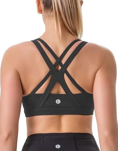 RUNNING GIRL Sports Bra for Women High Support, Criss-Cross Back Padded Strappy Sports Bras Yoga Bra with Removable Cups - Image 1