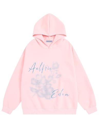 Aelfric Eden Blurring Flower Print Hoodie Womens Oversized Graphic Hoodies Y2K Floarl Solid Pullover Hooded Sweatshirt Unisex - Image 1