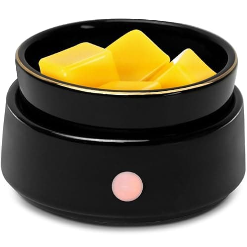 Electric 3-in-1 Essential Oil Burner - Ceramic Fragrance Candle Wax Burner for Scented Wax Tarts Candle Jars - Home Office Bedroom Gift Decor (Black) - Image 1