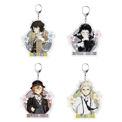 LUNK 4Pcs/Set Anime Character Keychain Charm Cartoon Acrylic Keychain Pendant Bag Decoration Pendant Gifts for Boys Girls - Image 1