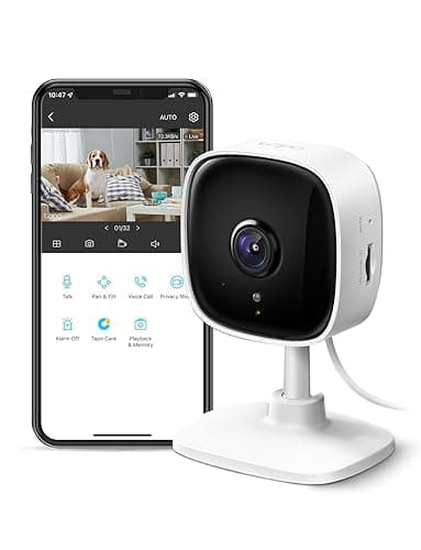 TP-Link Tapo 1080P Indoor Security Camera for Baby Monitor, Dog Camera w/Motion Detection, 2-Way Audio Siren, Night Vision, Cloud & SD Card Storage, Works w/Alexa & Google Home (Tapo C100) | Motion Detection, 2-Way Audio, Siren, Night Vision, Cloud & SD Card Storage, Works w/Alexa & Google Home - Image 1