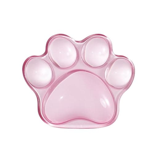 Cat Paw Mouse Wrist Rest, Pink Gel Clear Mouse Wrist Support Pad, Cute Ergonomic Wrist Cushion for Mouse, Soft Transparent Wrist Pain Relief for Office Home Desk Computer Mouse(Pink) - Image 1