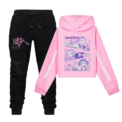 MGWTFZDL 𝐃𝐞𝐦𝐨𝐧 𝐇𝐮𝐧𝐭𝐞𝐫𝐬 Hoodie Suit Girls/Boys Hooded&Pant Casual Sweatshirt for Kids Long Sleeve Suit - Image 1