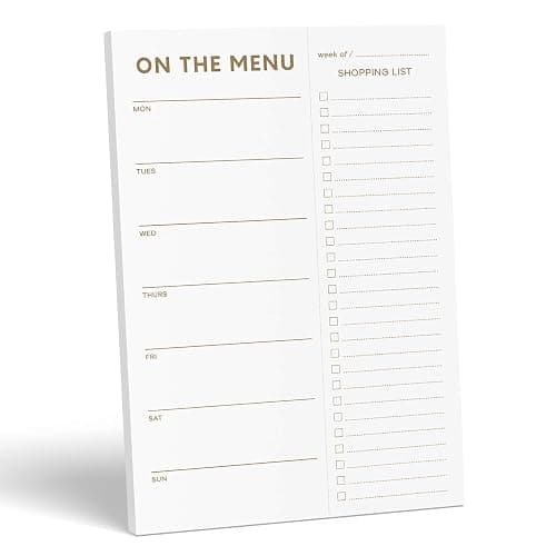 Sweetzer & Orange Gold Meal Planner and Grocery List Magnetic Notepad. 7x10” Meal Planning Pad with Tear Off Shopping List. Plan Weekly Menu Food for Weight Loss or Dinner List for Family! - Image 1