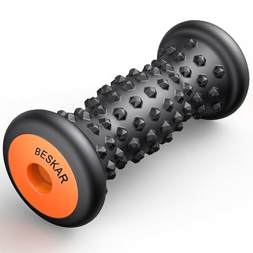 BESKAR Foot Massager Roller for Plantar Fasciitis Relief, Portable, Deep Tissue Muscle Massage, Foot Arch and Heel Pain, Reflexology Tool - Black - Image 1