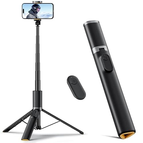 TODI 63" Cell Phone Selfie Stick Tripod, Portable Tripod for iPhone with Wireless Remote, Extendable Smartphone Stand, All-in-1, Compatible with iPhone/Android - Image 1