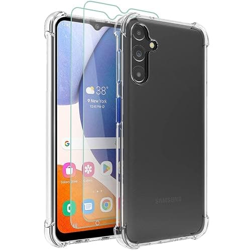 Osophter for Samsung Galaxy A14 5G Case Clear Girls Women Boys with 2pcs Screen Protector Reinforced Corners TPU Shock-Absorption Flexible Cell Phone Cover for Samsung A14 5G(Clear) - Image 1