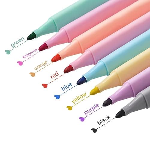 EEOYU Dry Erase Markers, Cute Aesthetic Marker with 8 Colors | Erasable Low-odor Children's Whiteboard Pen, Marker Pens for Home Office and Classroom, 8 Pack - Image 1