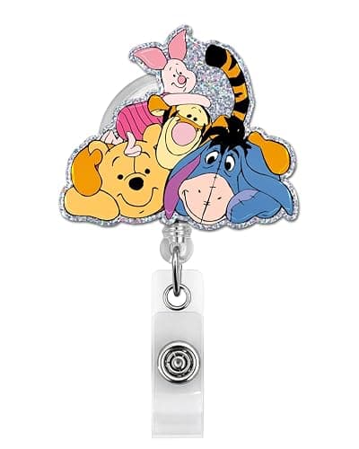 Pooh Bear Badge Reel, Cute Badge Reels Retractable for Nurse Teacher | Doctor Student Office Worker Id Card Decor, Friendship Gifts for Friends - Image 1