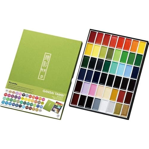 Kuretake GANSAI TAMBI Watercolor Paint Set, 48 Colors, Professional-quality for artists and crafters, for kids, adult, Made in Japan - Image 1