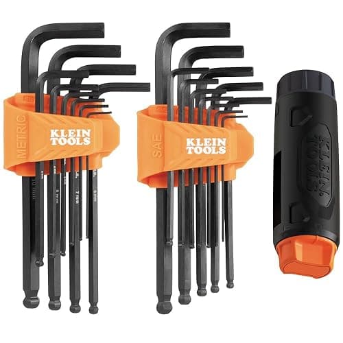 KLEIN TOOLS BLS22H Long Ball-End T-Handle Hex Key Wrench Set, 22-Key SAE and Metric, 1/16-Inch to 3/8-Inch, 1.5 to 10 mm - Image 1