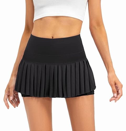 Raroauf Womens Pleated Tennis Skirts with Shorts High Waisted Mini Skirt Golf Skort Athletic Skirts Workout Pickball - Image 1