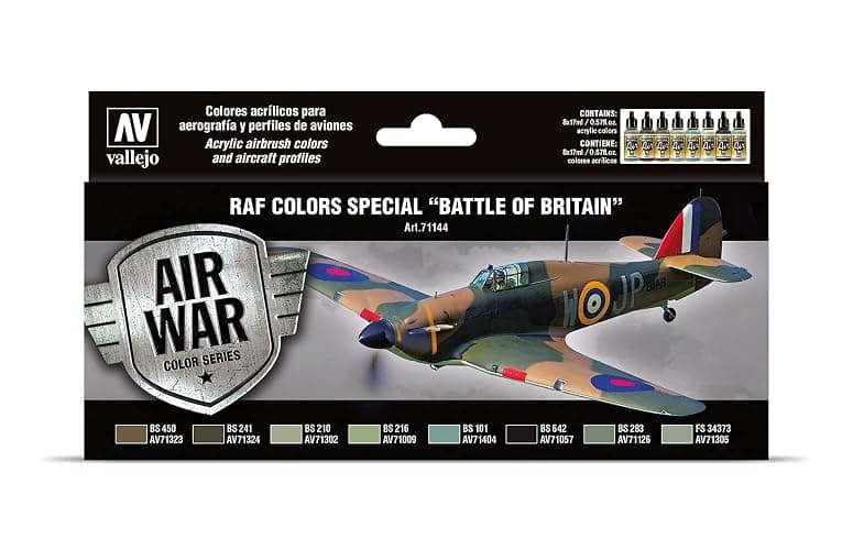 Vallejo RAF Colors Special Battle of Britain 'Air War Color Series' Model Paint Kit, contains 8 x 17ml bottles - Image 1