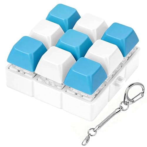 Axlksia Keyboard Fidget Toy, Fidget Clicker Keyboard Fidget Keychain, Button Fidget Gifts for Adults to Relieve Stress and Pass Time (9-in-1 C) - Image 1