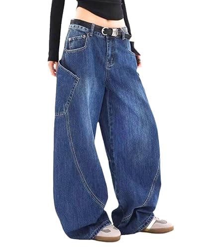 Lafaguw Baggy Jeans for Woman Men High Waisted Barrel Leg Jeans Casual Loose Denim Pants Streetwear Clothes - Image 1